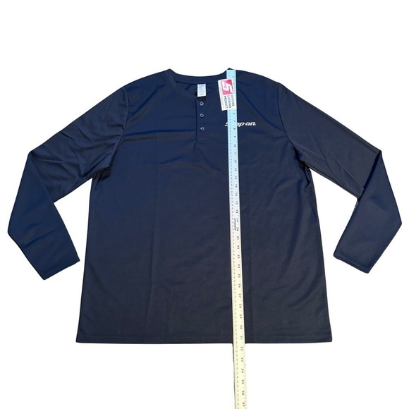 Snap-On Tools Blue Long Sleeve Jersey Mesh Henley Performance Shirt - XXL - Picture 6 of 6